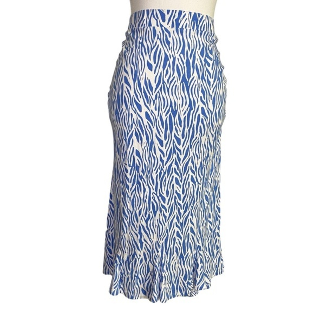 Diane von Furstenberg x Target Blue & White Zebra Print Midi Skirt